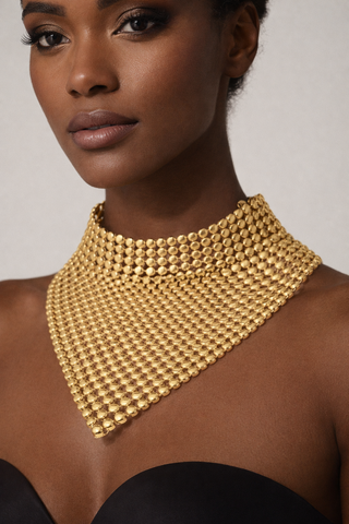 Golden Cascade Scarf Necklace