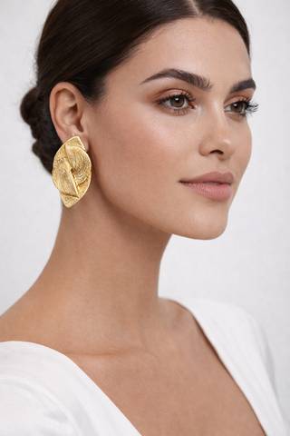 Golden Muse Sculpted Clip-On Earrings
