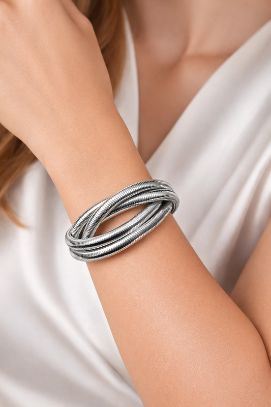 Liquid Chrome Wrap Bracelet