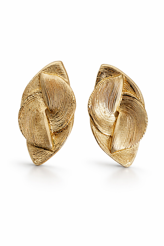 Golden Muse Sculpted Clip-On Earrings