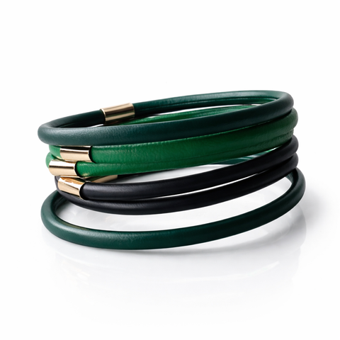 Heartfelt (faux) leather bangles