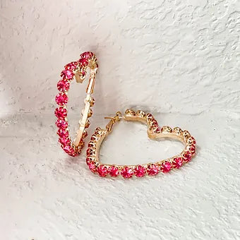 Pink Heart Hoops