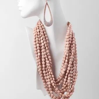 Pink multi-layer Necklace Set