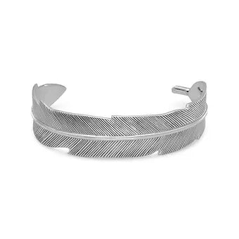 Oxidized Feather Cuff Bracelet