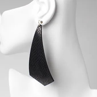 Textured faux leather earrings